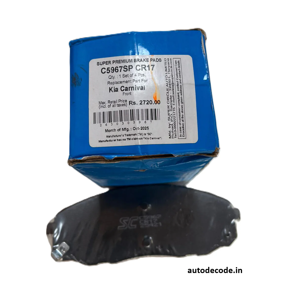 Front Brake Pads for Kia Carnival – Super Circle – Super Premium - Image 3